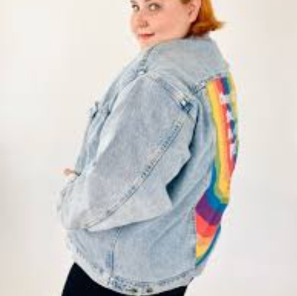 Levi's Liberation Pride Trucker Jean Jacket XXL Very Oversized - Picture 3 of 6